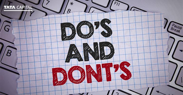 Do’s and don’ts of personal loan
